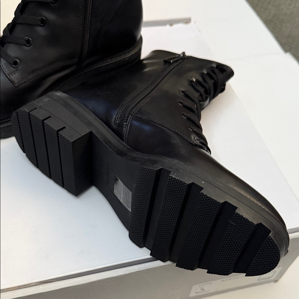 DOLCE VITA Black Lace-Up Combat Boots